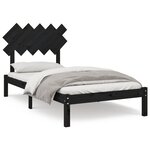 vidaXL Cadre de lit Noir 100x200 cm Bois massif