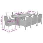 vidaXL Ensemble à manger de jardin et coussins 9 Pièces beige Poly rotin
