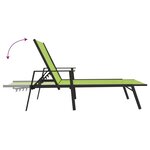 vidaXL Chaise longue acier et tissu textilène vert