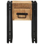 Table d'appoint vidaXL avec tiroir Noir 30x30x40 cm Bois de manguier massif