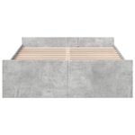vidaXL Cadre de lit à tiroirs gris béton 135x190 cm bois d'ingénierie