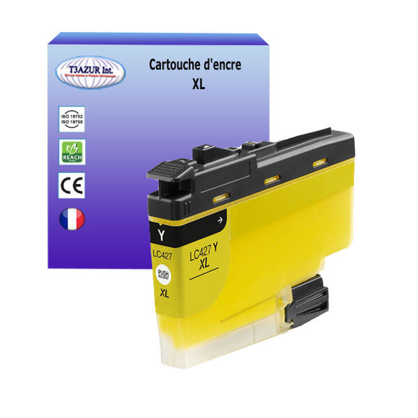 T3AZUR- Cartouche compatible avec  Brother HL-J6010DW  MFC-J5955DW  MFC-J6955DW  MFC-J6957DW  MFC-J6959DW  LC427XL Jaune