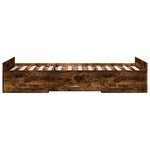 vidaXL Cadre de lit et tiroirs chêne fumé 75x190 cm bois d'ingénierie