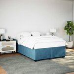 vidaXL Cadre de lit bleu 140x190 cm velours