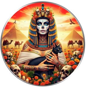 Pièce de monnaie en Argent 1 Dollar g 31.1 (1 oz) Millésime 2024 Famous Female Icons QUEEN CLEOPATRA