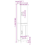 vidaXL Buffet haut Blanc brillant 34 5x34x180 cm Bois d'ingénierie