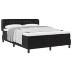 Lit Box Spring vidaXL avec Matelas Noir 160x200 cm Velours