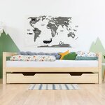 Tiroir de lit 120 x 200 BUDDY - gris clair