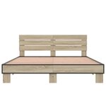 vidaXL Cadre de lit chêne sonoma 150x200 cm bois d'ingénierie et métal