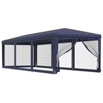 vidaXL Tente de fête avec 8 parois latérales en maille Bleu 3x9 m PEHD