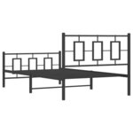 vidaXL Cadre de lit métal avec tête de lit/pied de lit noir 107x203 cm
