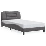 vidaXL Cadre de lit avec tête de lit Gris 100x200 cm Similicuir