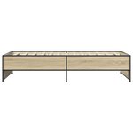 vidaXL Cadre de lit chêne sonoma 100x200 cm bois d'ingénierie et métal