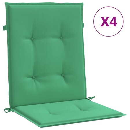 vidaXL Coussins de chaise de jardin à dossier bas lot de 4 vert