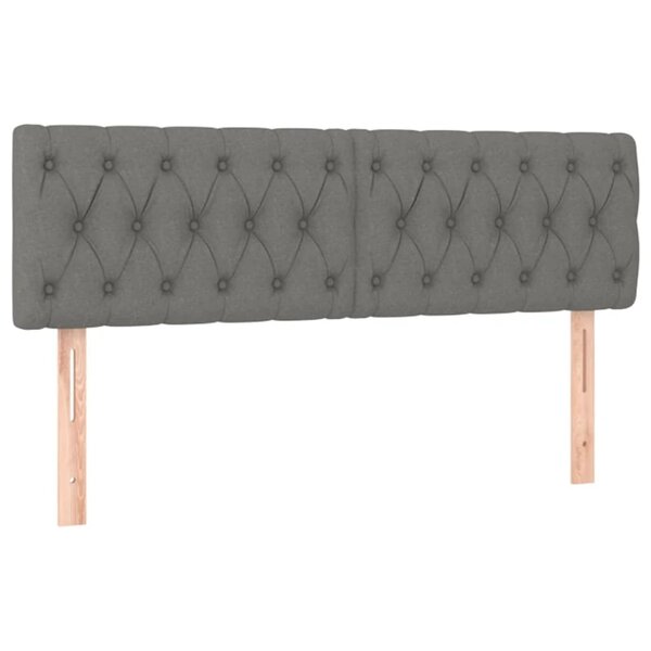 vidaXL Têtes de lit 2 Pièces Gris foncé 80x7x78/88 cm Tissu