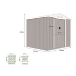 Abri de jardin en acier 4,07 m² - Kit d'ancrage inclus - Taupe