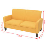 vidaXL Canapé à 2 places 244721 cm jaune