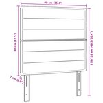vidaXL Tête de lit LED design lignes gris clair 90 cm en tissu