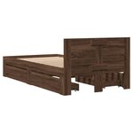 vidaXL Cadre de lit et tête de lit sans matelas chêne marron 75x190 cm