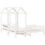 vidaXL Ensemble de lit et de banc avec toit 90x190 cm bois massif pin