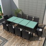 vidaXL Ensemble à manger d'extérieur 11 Pièces coussins résine tressée