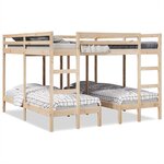 vidaXL Lit superposé triple 140x200/70x140 cm bois de pin massif