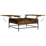 vidaXL Table basse chêne fumé 95x95x45 cm bois d'ingénierie et métal