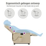 vidaXL Fauteuil inclinable de massage Crème Tissu