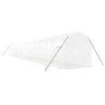 vidaXL Serre avec cadre en acier blanc 32 m² 16x2x2 m