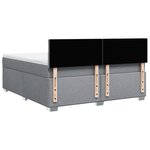 vidaXL Sommier à lattes de lit avec matelas Gris clair 180x200cm Tissu