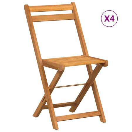 vidaXL Chaises de bistrot pliantes lot de 4 bois d'acacia solide