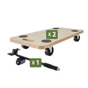 Pack and Move - Kit levier soulève Meubles - 2 Chariot Roulettes 150 kg - Lève Porte 100 KG - Pour meubles lourds - Déplacer meubles et Portes