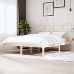 vidaXL Cadre de lit 180x200 cm Super King Bois massif