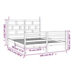 vidaXL Cadre de lit sans matelas bois massif 160x200 cm