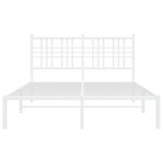 vidaXL Cadre de lit métal avec tête de lit blanc 120x200 cm