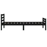 vidaXL Cadre de lit Noir Bois massif 90x200 cm
