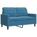 vidaXL Ensemble de canapés 3 Pièces avec coussins Bleu Velours
