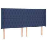 vidaXL Tête de lit avec oreilles Bleu 183x16x118/128 cm Tissu