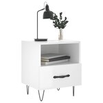 vidaXL Table de chevet blanc brillant 40x35x47 5 cm bois d’ingénierie