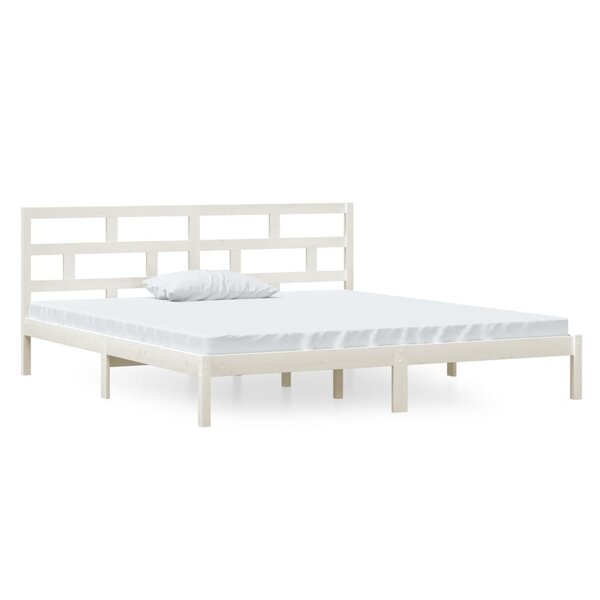 vidaXL Cadre de lit Blanc Bois de pin massif 140x190 cm