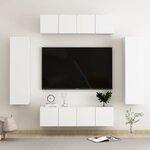 vidaXL Ensemble de meubles TV 6 Pièces Blanc Aggloméré