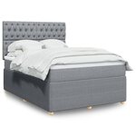 vidaXL Sommier à lattes de lit avec matelas Gris clair 140x190cm Tissu