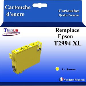 T3AZUR- Cartouche Compatible pour Epson T2994 T2984 T29XL 29 XL(série Fraise) Jaune
