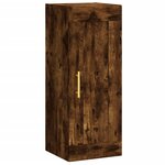 vidaXL Buffet haut Chêne fumé 34 5x34x180 cm Bois d'ingénierie
