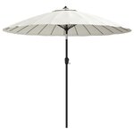 vidaXL Parasol d'extérieur et mât avec aluminium 270 cm Blanc sable