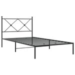 vidaXL Cadre de lit métal avec tête de lit noir 107x203 cm