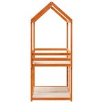 vidaXL Lit superposé avec toit cire marron 80x200cm bois massif de pin