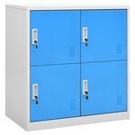 vidaXL Armoires à casiers 5 Pièces Gris clair et bleu 90x45x92 5 cm Acier