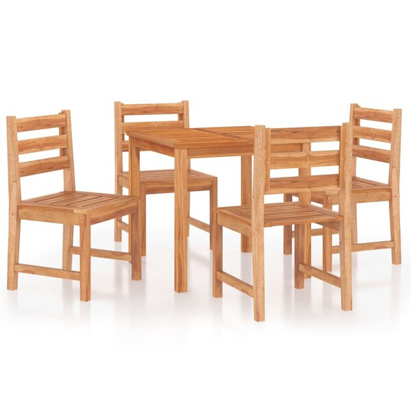 vidaXL Ensemble à manger de jardin 5Pièces Bois de teck massif