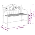 vidaXL Banc en métal vintage Noir Acier peint en poudre Standard Durable